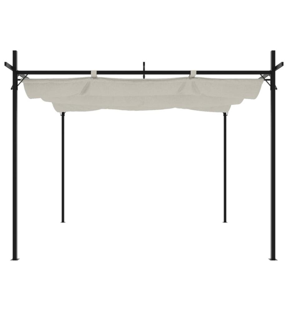 Pergola mit Schiebedach Creme 295x292x230 cm