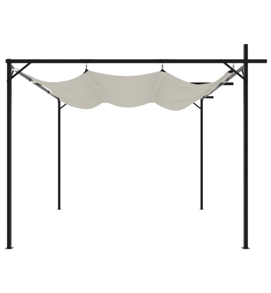 Pergola mit Schiebedach Creme 295x292x230 cm
