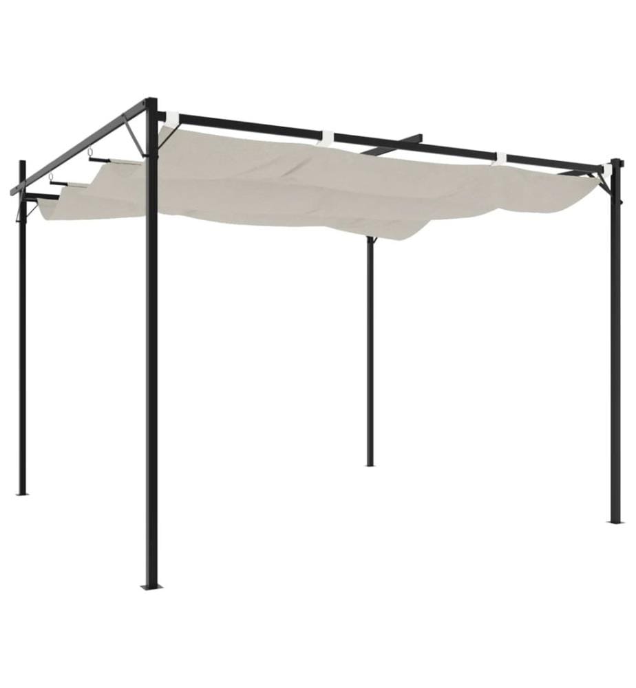 Pergola mit Schiebedach Creme 295x292x230 cm