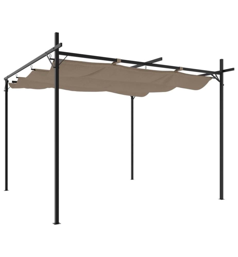 Pergola avec toit rétractable taupe 295x292x230 cm