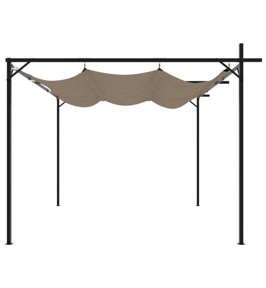Pergola avec toit rétractable taupe 295x292x230 cm
