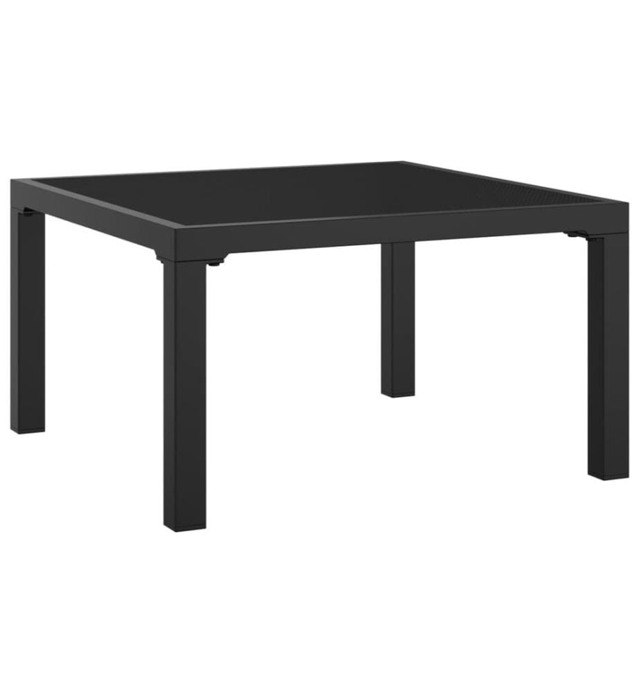 Repose-pied de jardin avec coussin noir et gris résine tressée