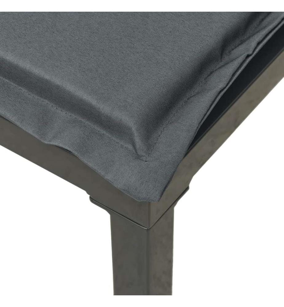 Repose-pied de jardin avec coussin noir et gris résine tressée