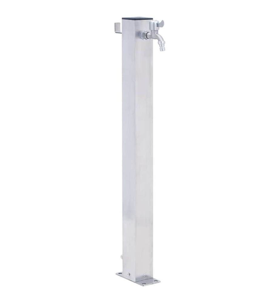 Wassersäule für den Garten 40 cm Edelstahl Quadratisch