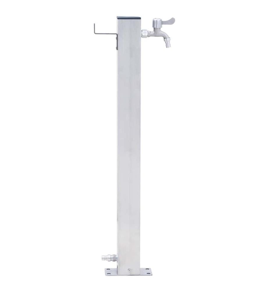 Wassersäule für den Garten 40 cm Edelstahl Quadratisch