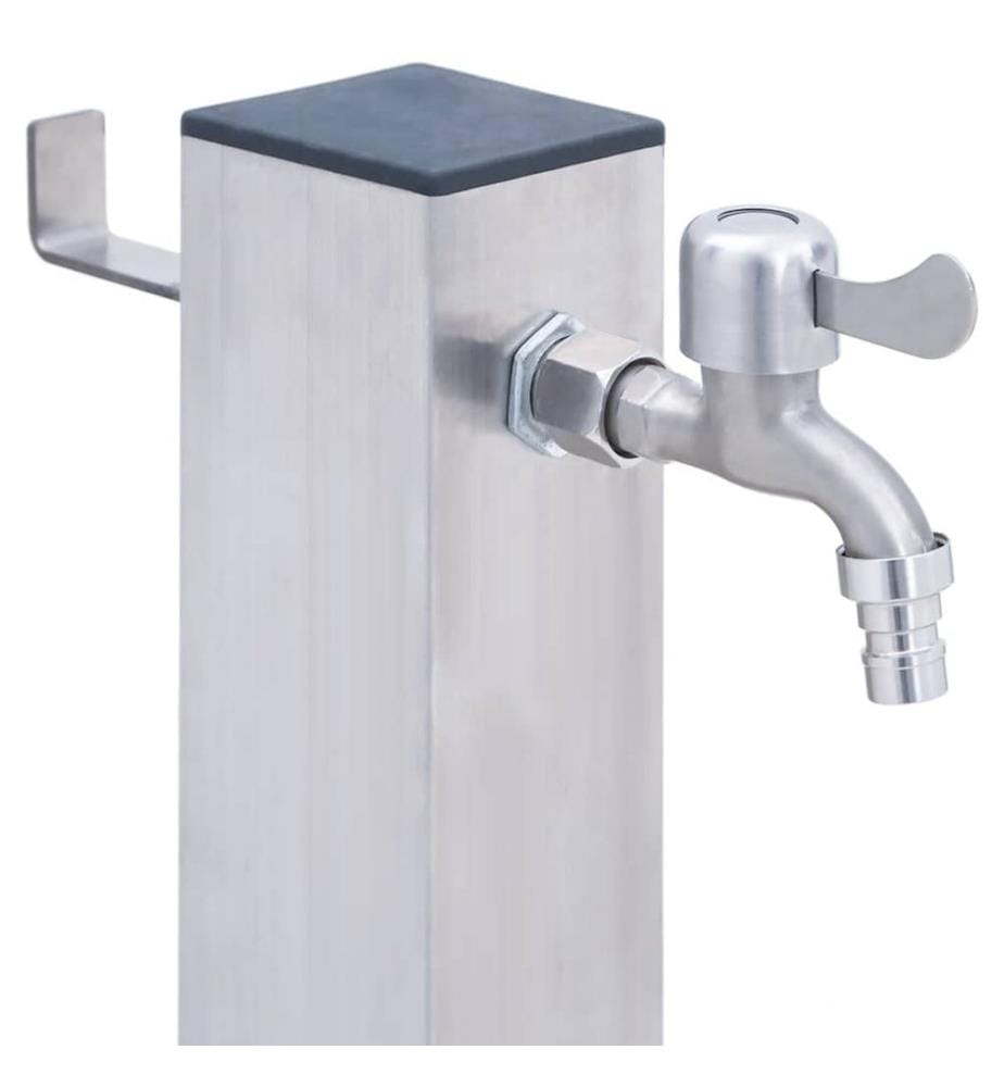 Wassersäule für den Garten 40 cm Edelstahl Quadratisch