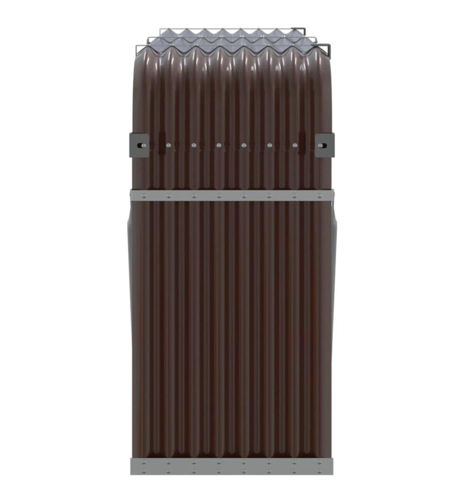 Porte-bûches marron 180x45x100 cm acier galvanisé