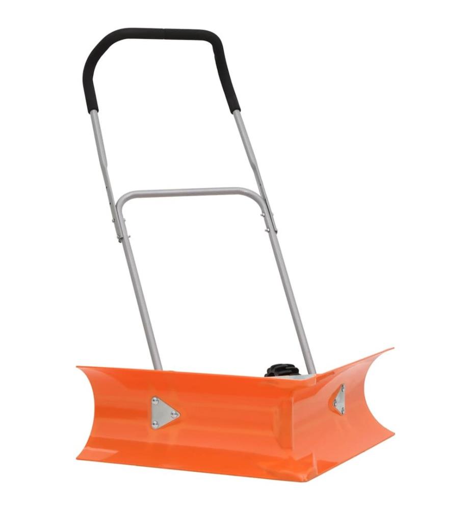Schneeschieber mit Teleskopgriff Orange Stahl