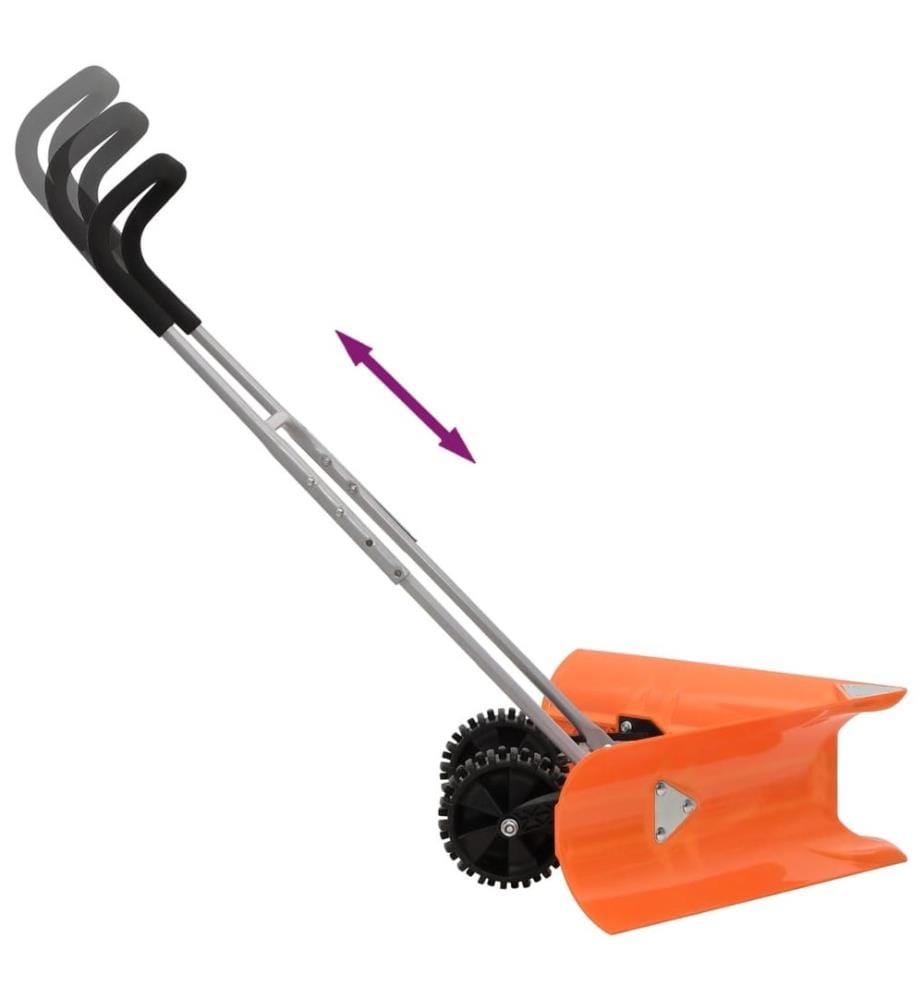 Schneeschieber mit Teleskopgriff Orange Stahl