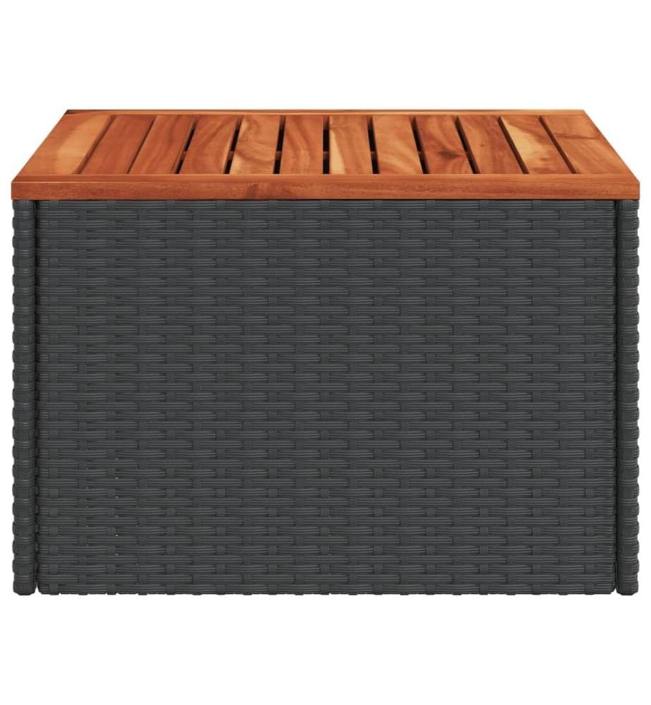 Gartentisch Schwarz 55 x 55 x 37 cm Poly Rattan und Akazienholz