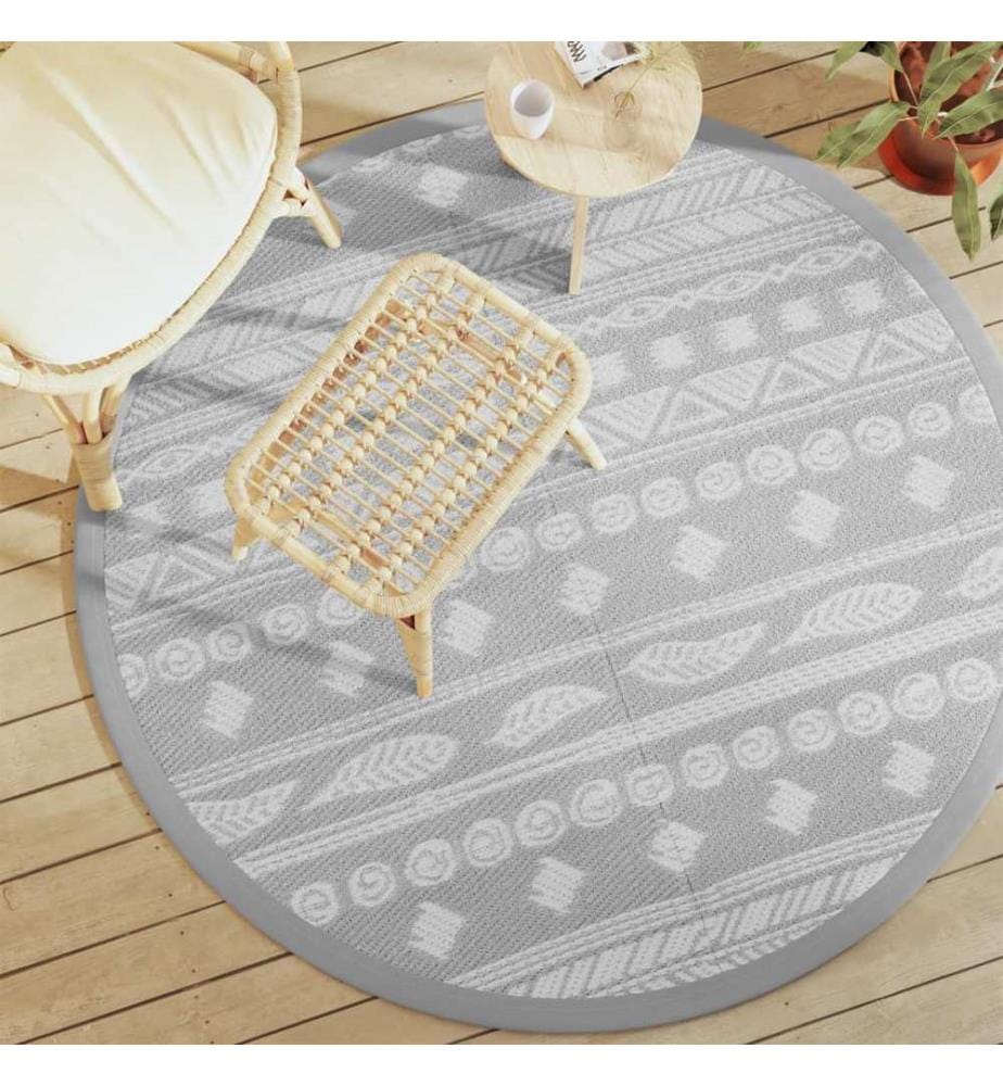 Outdoor-Teppich ARAKIL Grau Ø160 cm PP