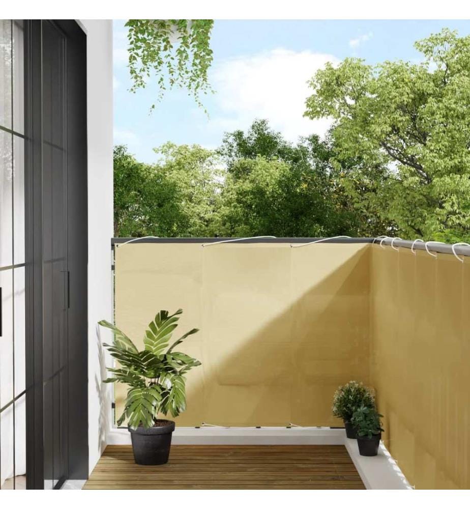 Balkon-Sichtschutz Sandfarben 120x400 cm 100% Polyester-Oxford