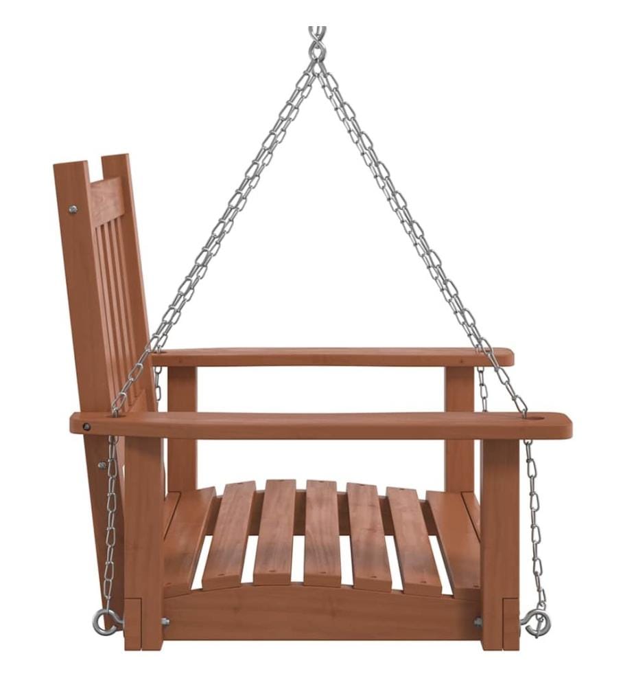 Garten-Hängestuhl mit Metallketten Braun Massivholz Tanne