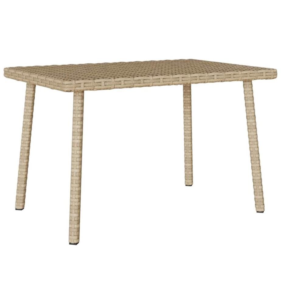 Garten-Couchtisch Rechteckig Beige 60x40x37 cm Poly Rattan