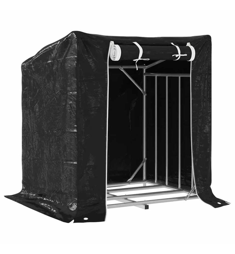 Brennholzregal mit Regenschutz 100,5x80,5x110,5 cm