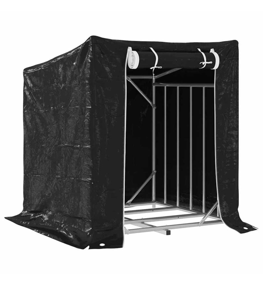 Brennholzregal mit Regenschutz 100,5x100,5x110,5 cm
