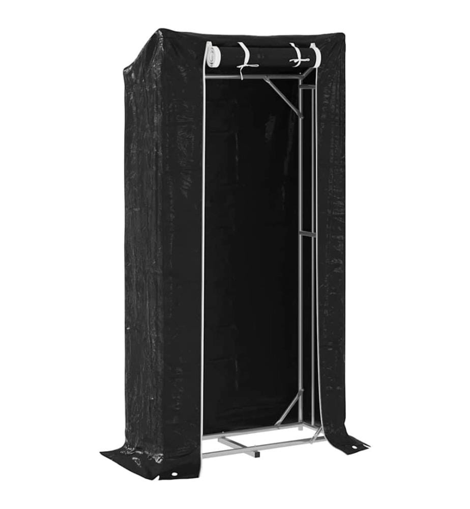 Brennholzregal mit Regenschutz 100x40x200 cm Verzinkter Stahl