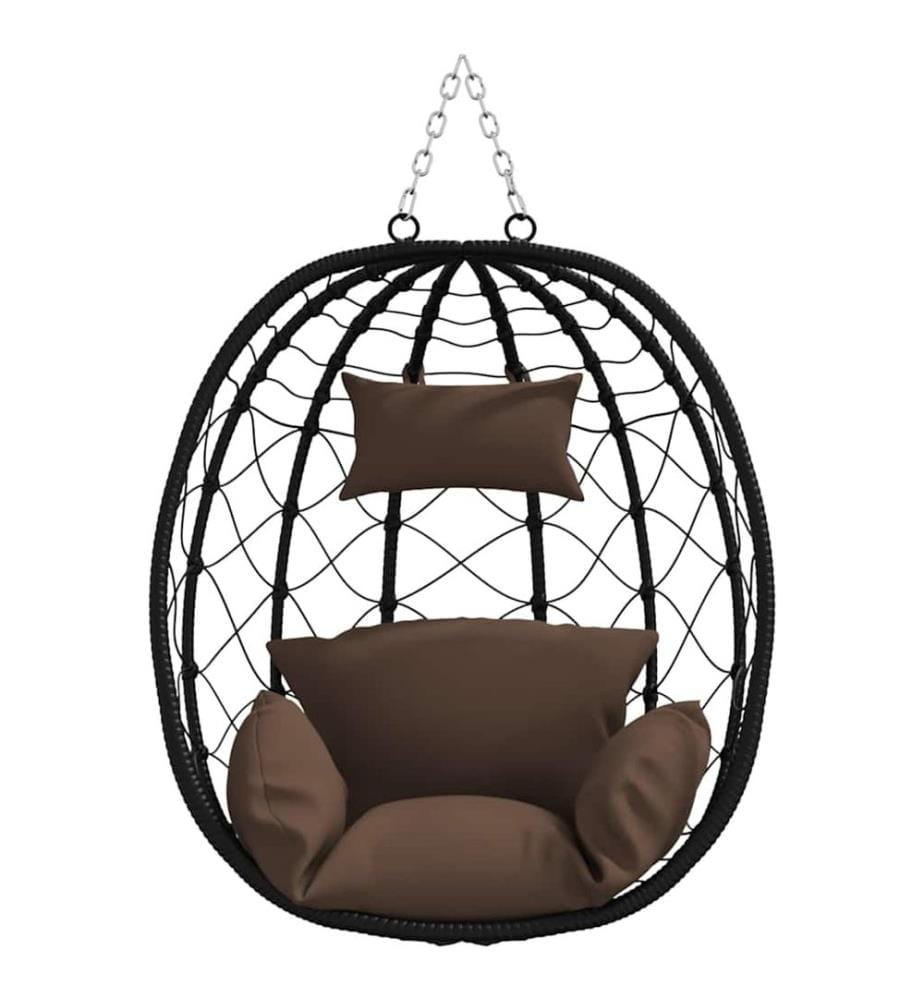Hängendes Ei-Stuhl Kaffeebraun 91,5 x 54,5 x 107 cm Poly-Rattan
