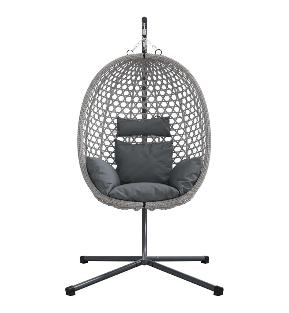 Hängendes Ei-Stuhl Anthrazit und Grau 104 x 100 x 191 cm