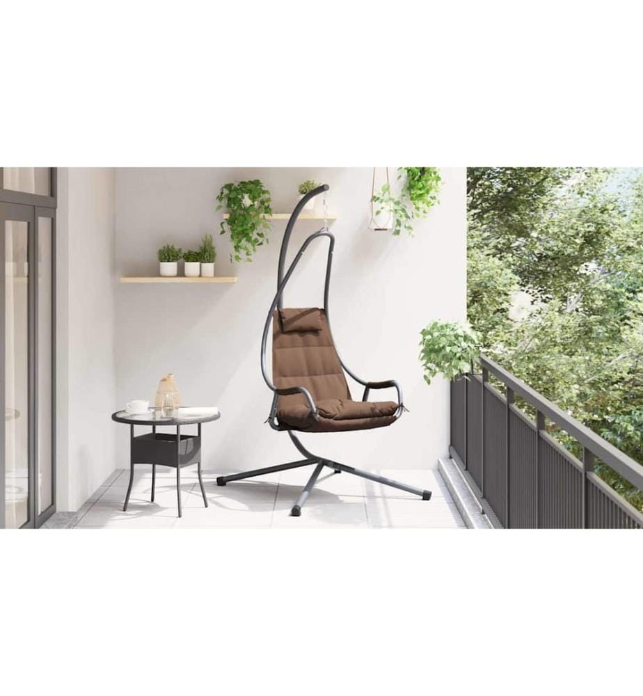 Hängendes Ei-Stuhl Kaffeebraun 94 x 107 x 196,5 cm Stahl