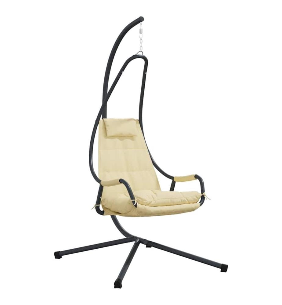 Hängendes Ei-Stuhl Beige 94 x 107 x 196,5 cm Stahl
