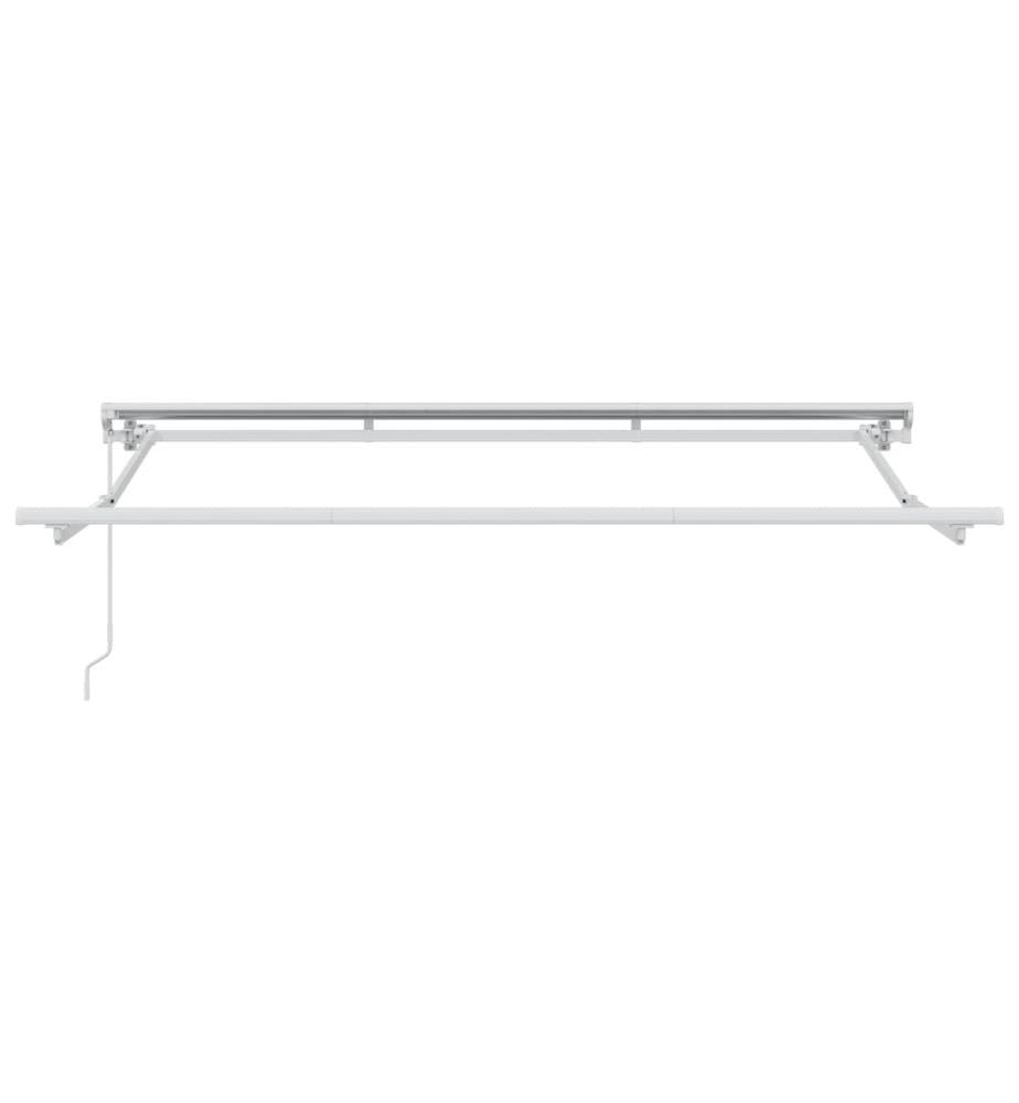 Cadre de auvent manuel Réglable Blanc 3,5 x 2,5 m Acier