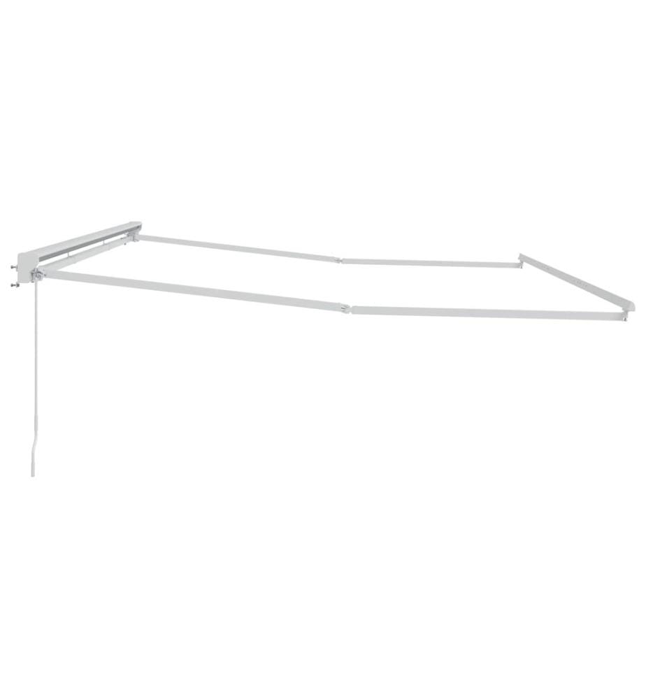 Cadre de auvent manuel Réglable Blanc 4 × 3 m Acier