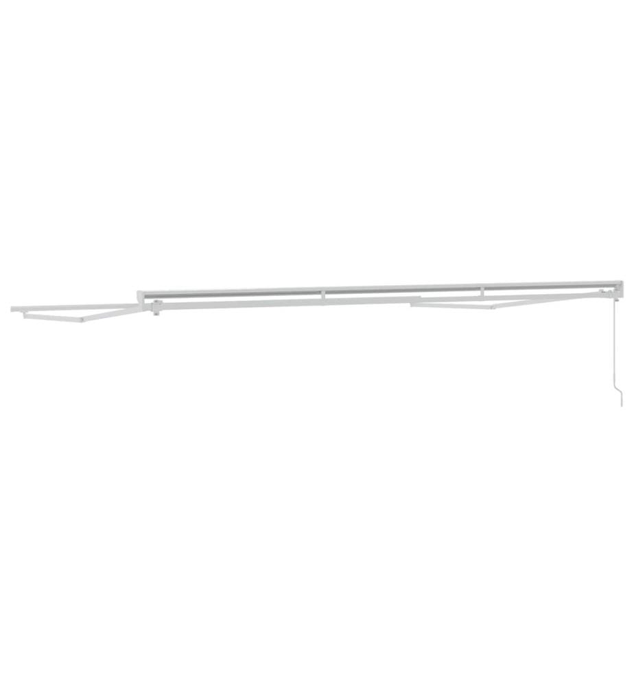 Cadre de auvent manuel Réglable Blanc 4 × 3 m Acier