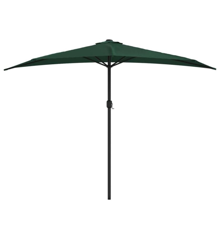 Balkon-Sonnenschirm mit Alu-Mast Grün 300x155 cm Halbrund
