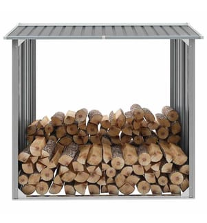 Brennholzlager Verzinkter Stahl 172 x 91 x 154 cm Grau