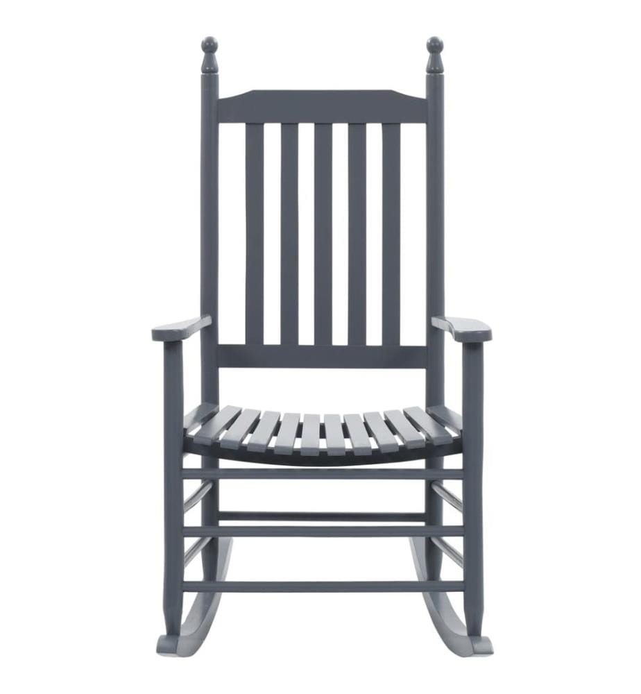 Chaise à bascule avec siège incurvé Gris Bois de peuplier