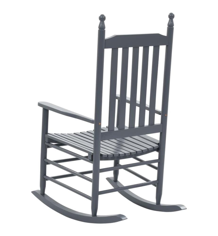 Chaise à bascule avec siège incurvé Gris Bois de peuplier