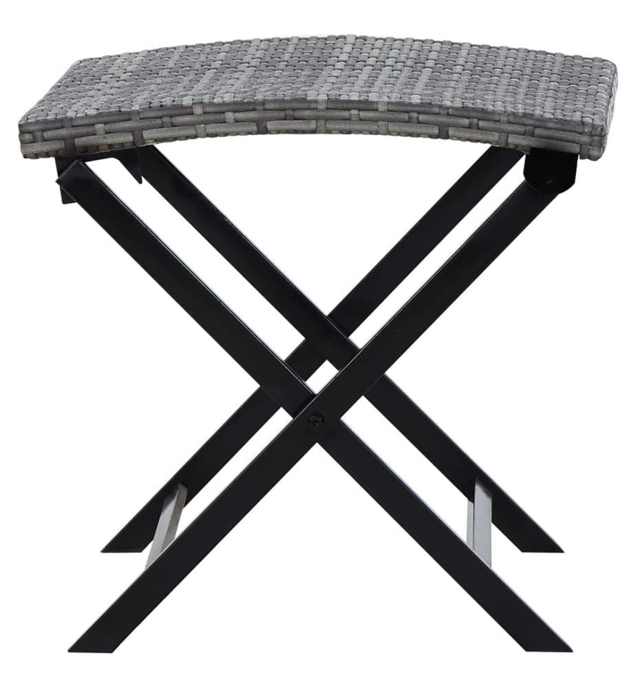 Tabouret pliable résine tressée gris