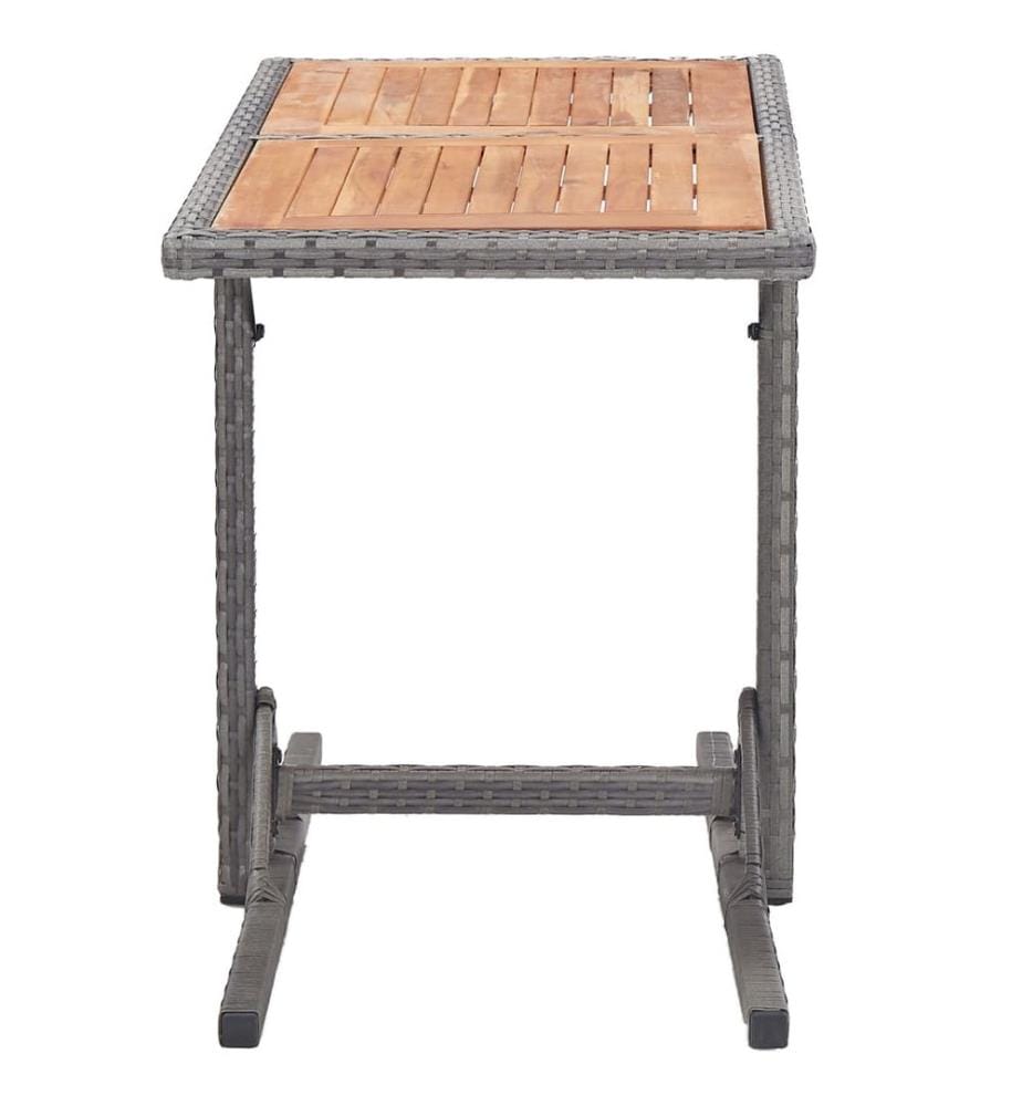 Gartentisch Anthrazit Poly Rattan und Massivholz Akazie