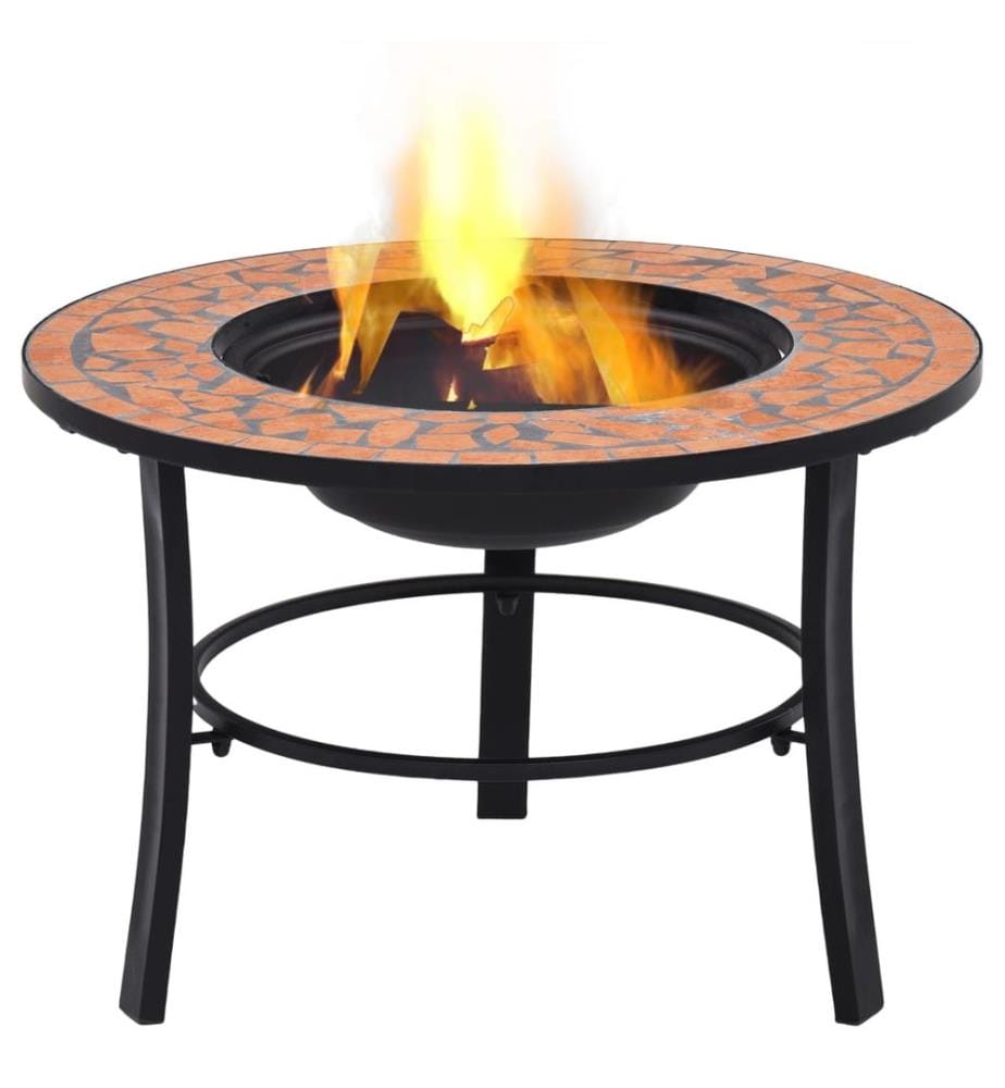 Feuerstelle Mosaik Keramik Terracotta 68 cm