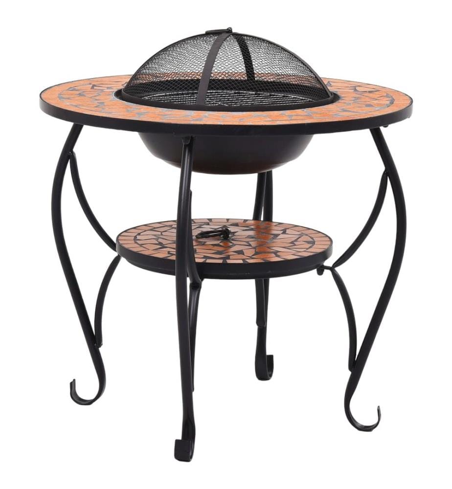 Feuertisch Mosaik Keramik Terracotta 68 cm