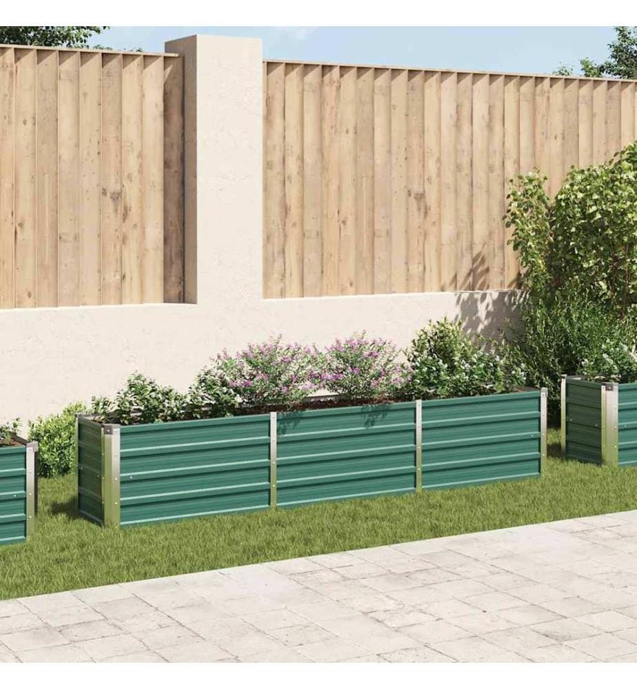 Garten-Hochbeet Verzinkter Stahl 240×40×45 cm Grün