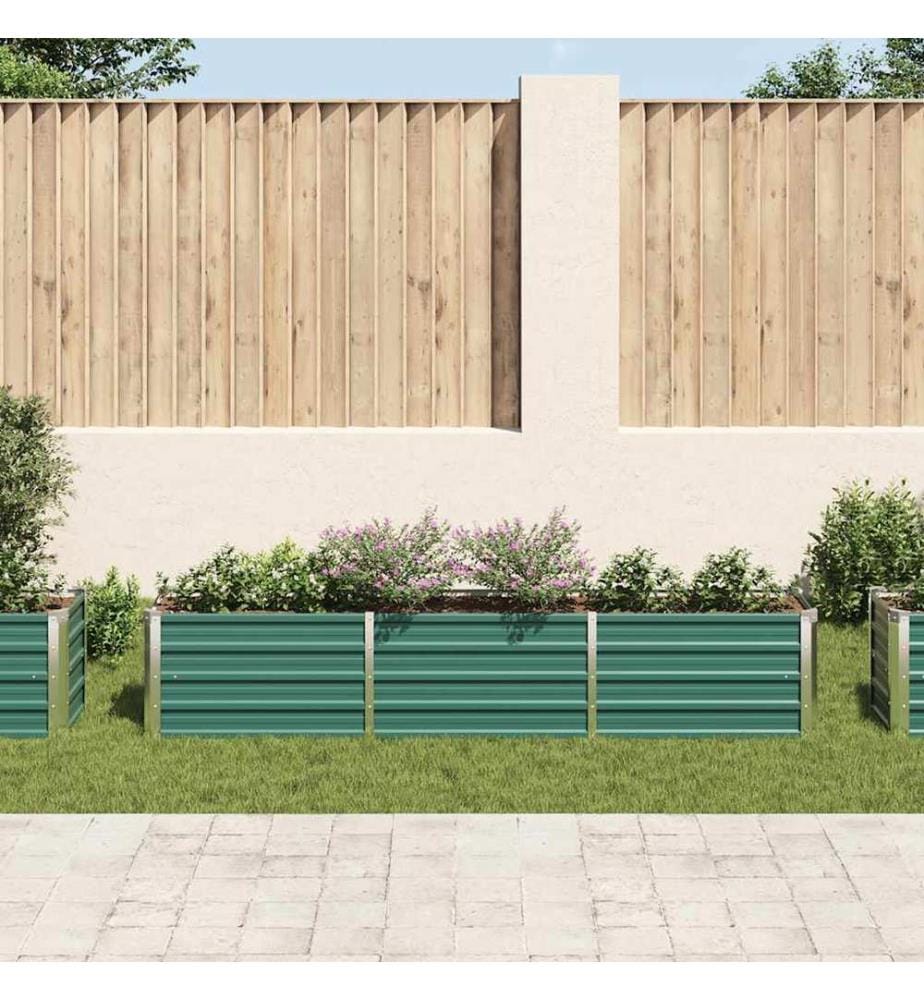 Garten-Hochbeet Verzinkter Stahl 240×40×45 cm Grün