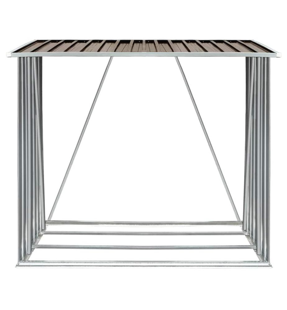 Brennholzlager Verzinkter Stahl 163 x 83 x 154 cm Braun