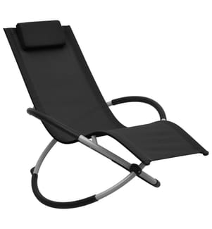 Chaise longue pour enfants Acier Noir
