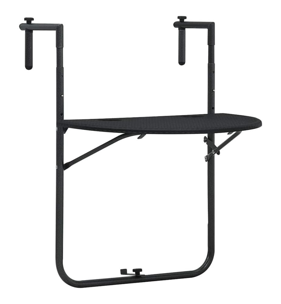 Balkon-Hängetisch Schwarz 60x64x83,5 cm Kunststoff Rattan-Optik