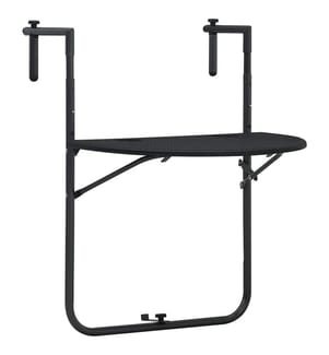 Balkon-Hängetisch Schwarz 60x64x83,5 cm Kunststoff Rattan-Optik