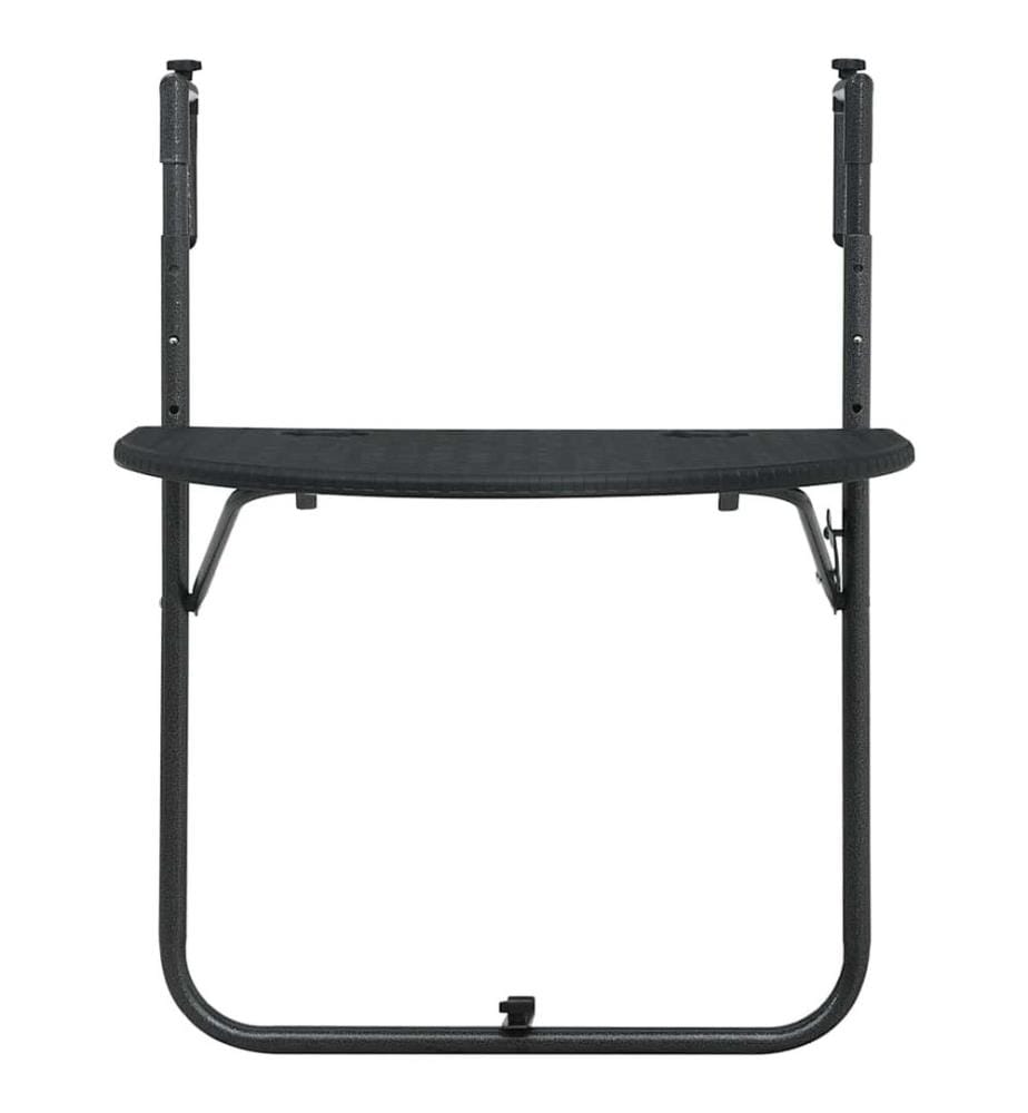Balkon-Hängetisch Schwarz 60x64x83,5 cm Kunststoff Rattan-Optik
