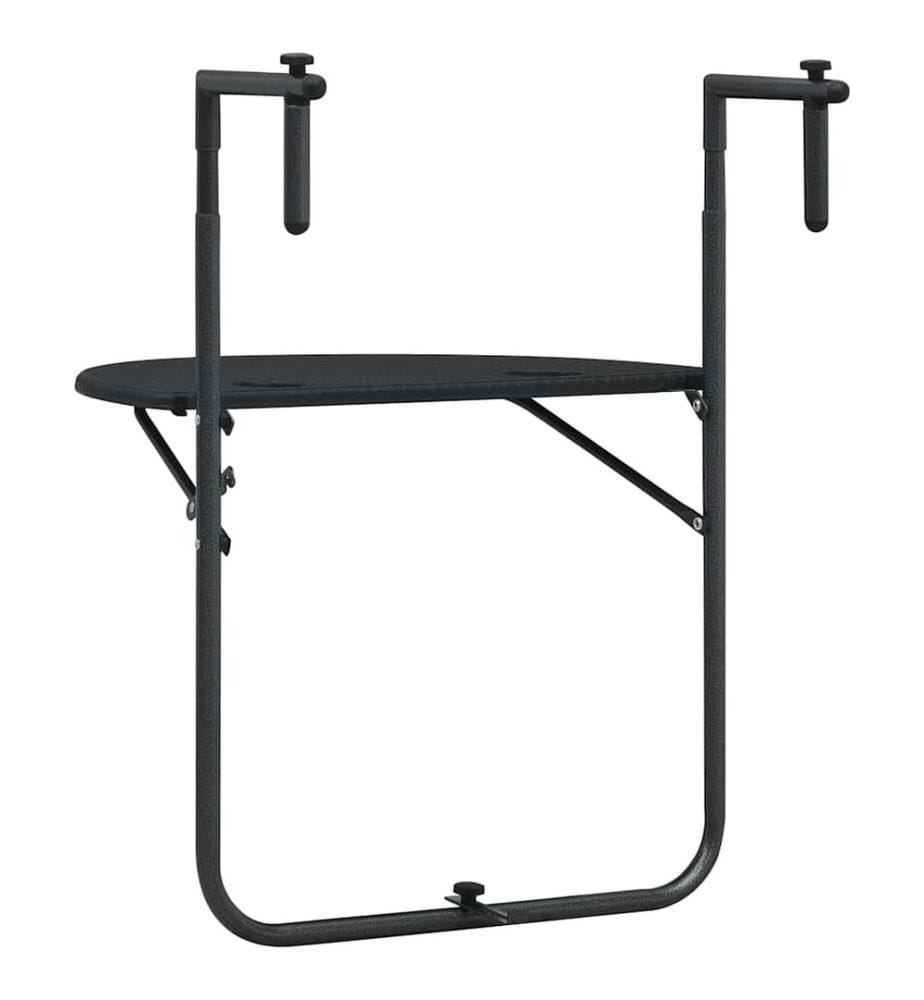 Balkon-Hängetisch Schwarz 60x64x83,5 cm Kunststoff Rattan-Optik