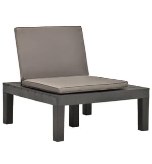 Chaise de salon de jardin avec coussin Plastique Anthracite