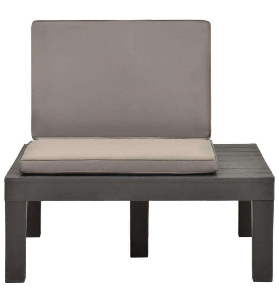 Chaise de salon de jardin avec coussin Plastique Anthracite
