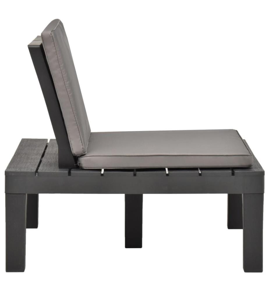 Chaise de salon de jardin avec coussin Plastique Anthracite
