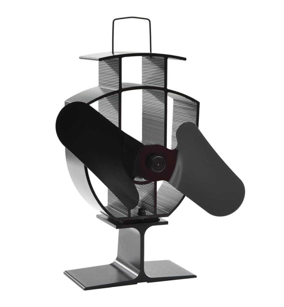 Ventilateur de poêle alimenté par chaleur 2 pales Noir