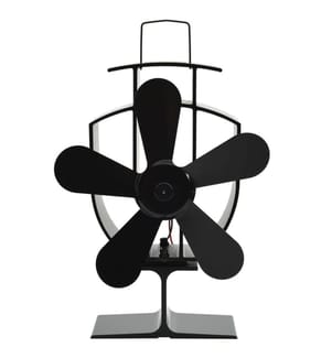 Ofenventilator Wärmebetrieben 5 Blätter Schwarz