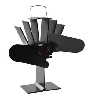Ofenventilator Wärmebetrieben 2 Blätter Schwarz